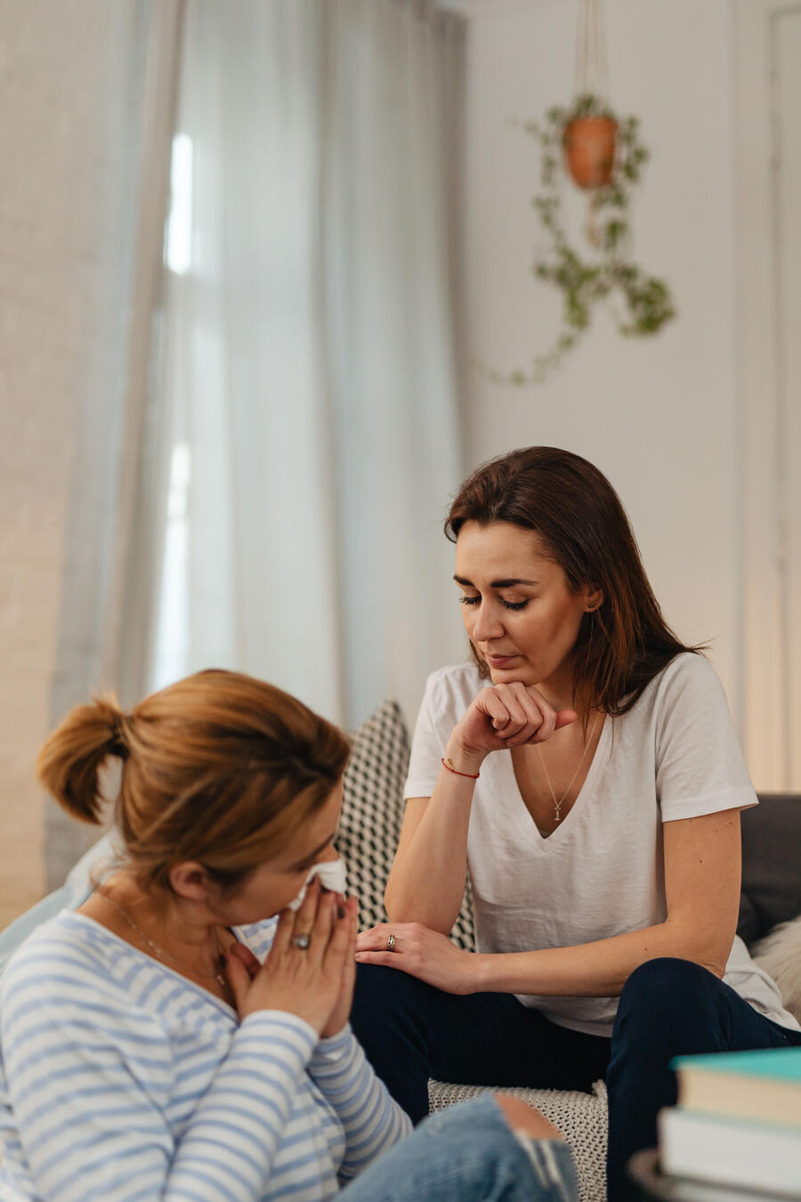 Spiritual Companionship and Sacred Listening Two women engaged in compassionate conversation, representing spiritual companionship, deep listening, ethical presence, and support for the inner life.